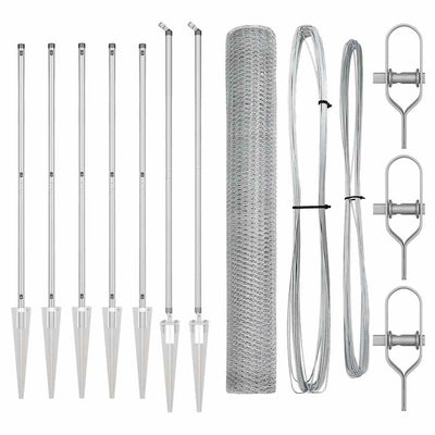 Vidaxl afrasteringspaal zilver 10 x 1,2 m (13 mm gaas) staal