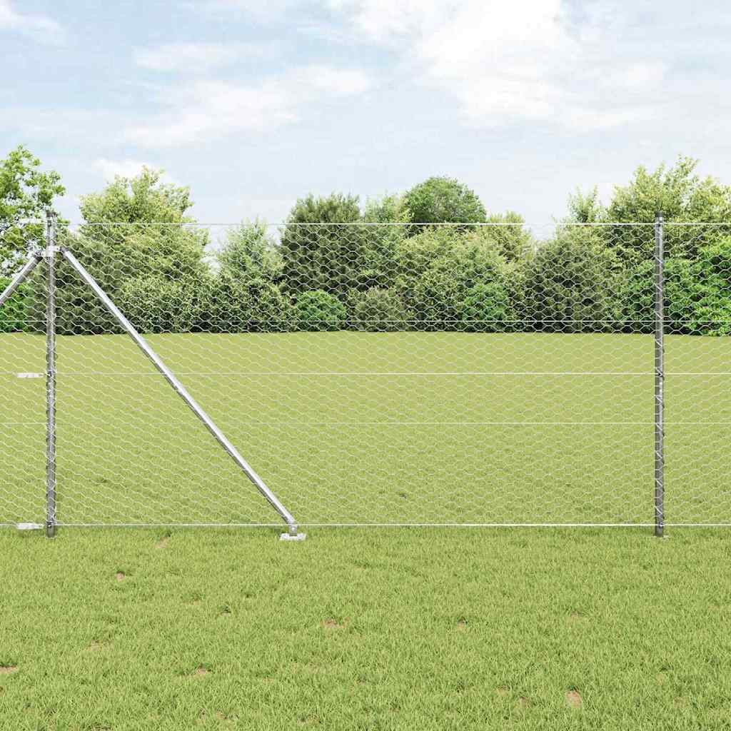 Paletto per recinzione Vidaxl argento 10 x 1,4 m (maglia 36 mm) in acciaio