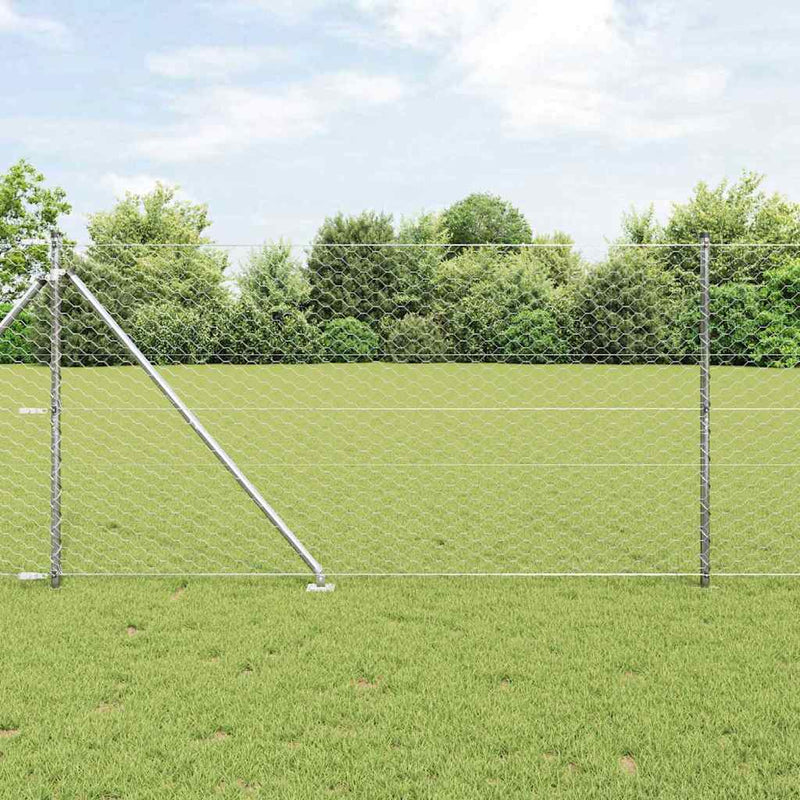 Vidaxl afrasteringspaal zilver 10 x 1,4 m (50 mm gaas) staal