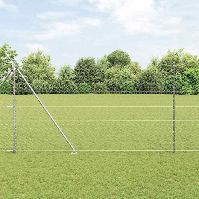 Vidaxl afrasteringspaal zilver 10 x 1,5 m (50 mm gaas) staal