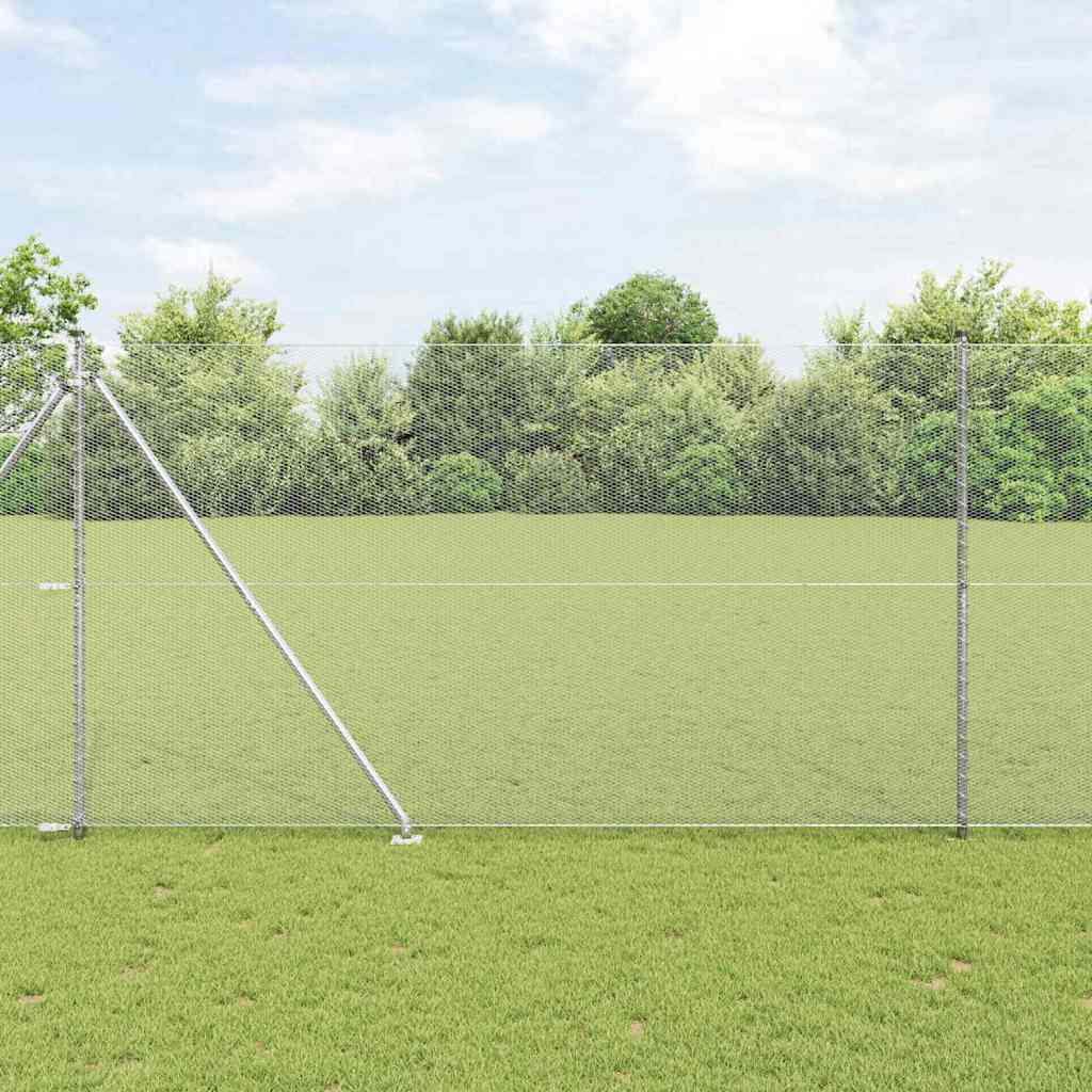 Poste para valla Vidaxl plateado 10 x 1,6 m (malla 13 mm) acero