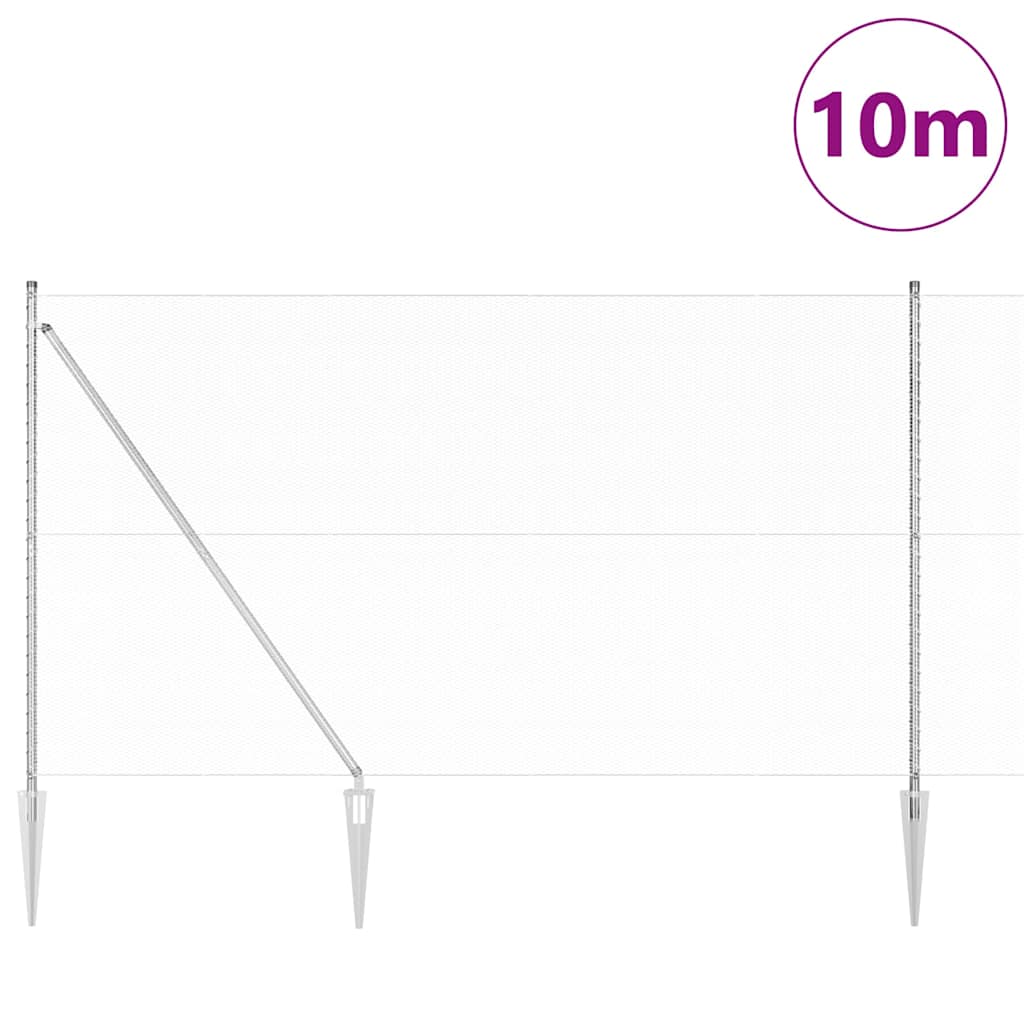 Poste para valla Vidaxl plateado 10 x 1,6 m (malla 13 mm) acero