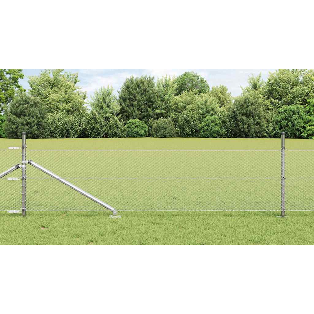 Poste para valla Vidaxl plateado 25 x 0,4 m (malla 13 mm) acero