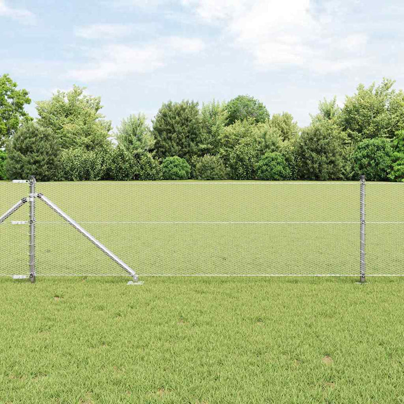 Vidaxl afrasteringspaal zilver 25 x 0,6 m (13 mm gaas) staal
