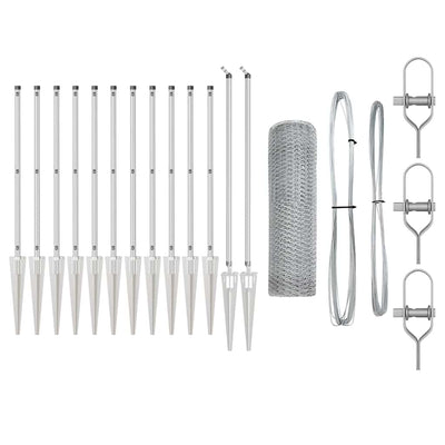 Vidaxl afrasteringspaal zilver 25 x 0,6 m (25 mm gaas) staal