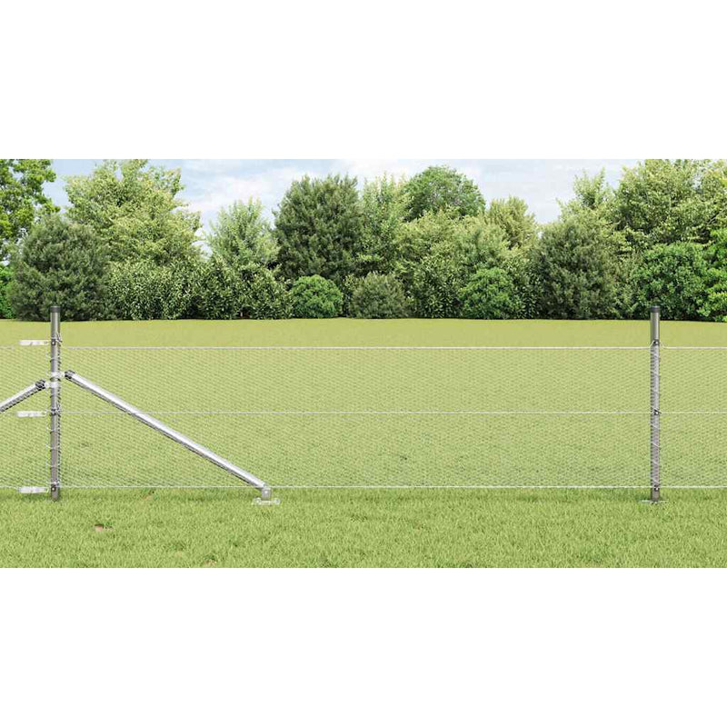 Vidaxl afrasteringspaal zilver 25 x 0,8 m (13 mm gaas) staal