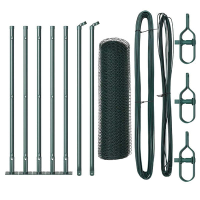 Vidaxl afrasteringspaal groen 10 x 0,5 m (25 mm gaas) staal en pvc