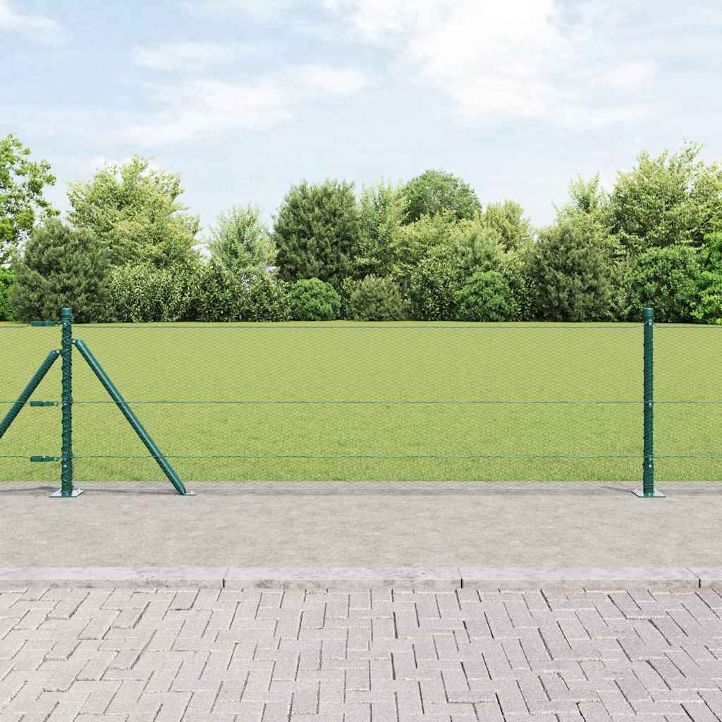 Poste para valla Vidaxl verde 10 x 0,6 m (malla 13 mm) acero y PVC