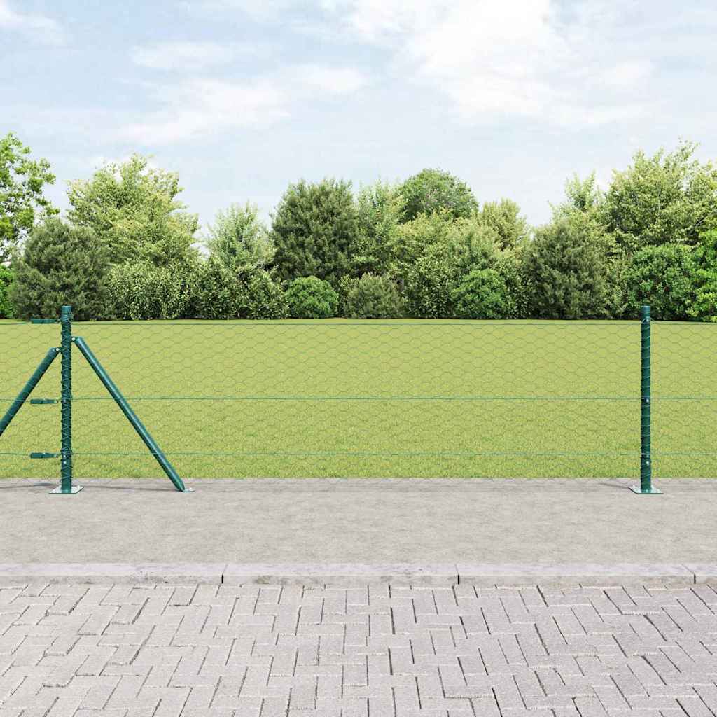 Poste para valla Vidaxl verde 10 x 0,6 m (malla 36 mm) acero y PVC