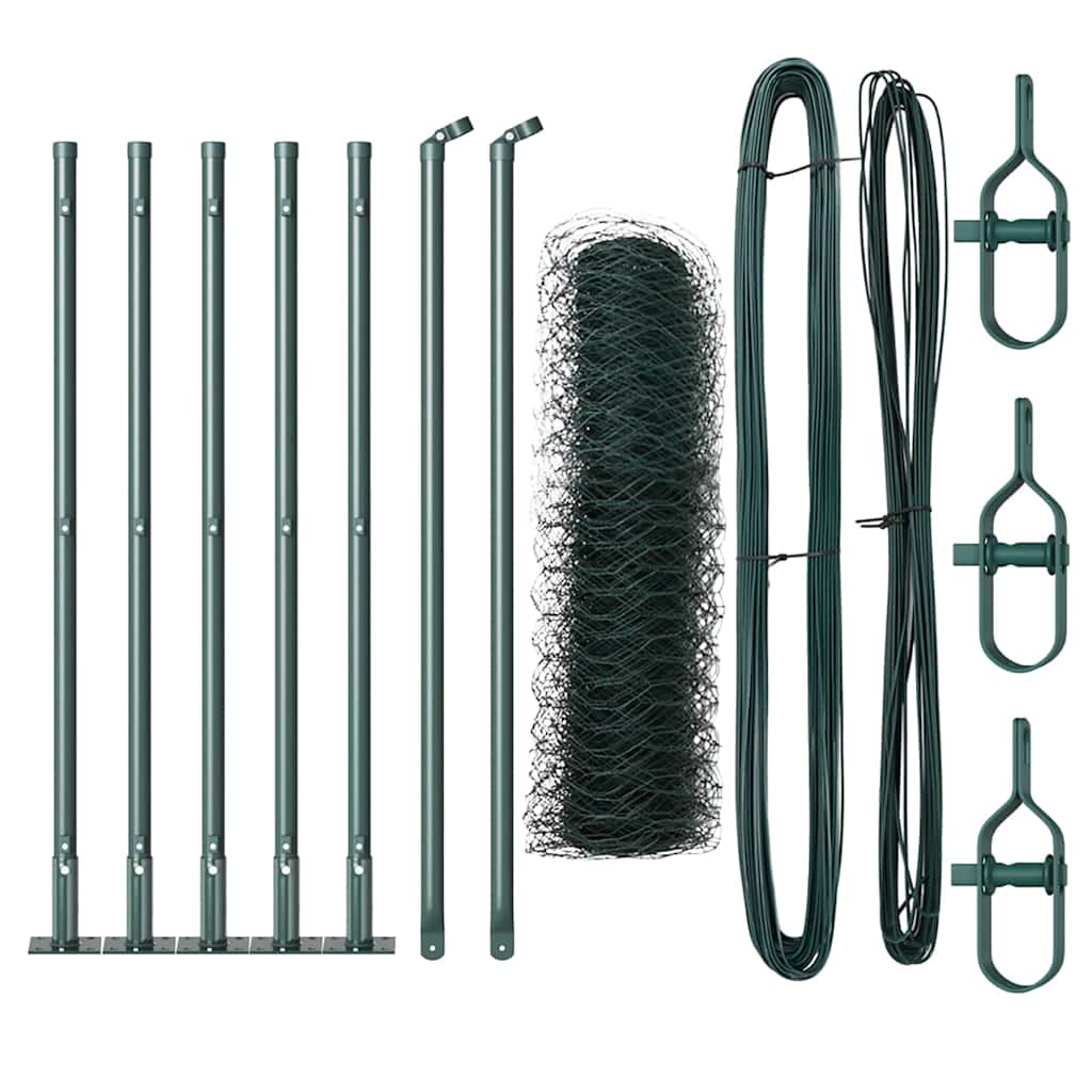 Poste para valla Vidaxl verde 10 x 0,6 m (malla 36 mm) acero y PVC