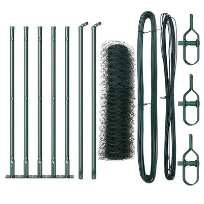 Vidaxl afrasteringspaal groen 10 x 0,6 m (36 mm gaas) staal en pvc