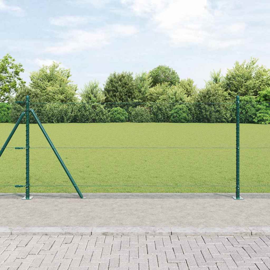 Poste para valla Vidaxl verde 10 x 0,8 m (malla 13 mm) acero y PVC