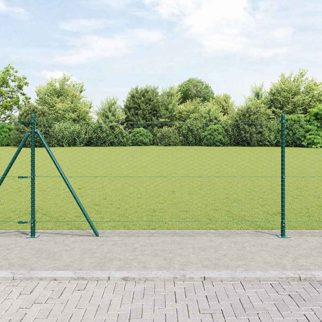 Vidaxl afrasteringspaal groen 10 x 0,8 m (36 mm gaas) staal en pvc