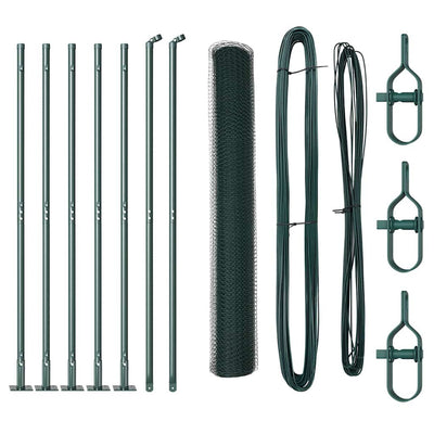 Vidaxl afrasteringspaal groen 10 x 1 m (25 mm gaas) staal en pvc