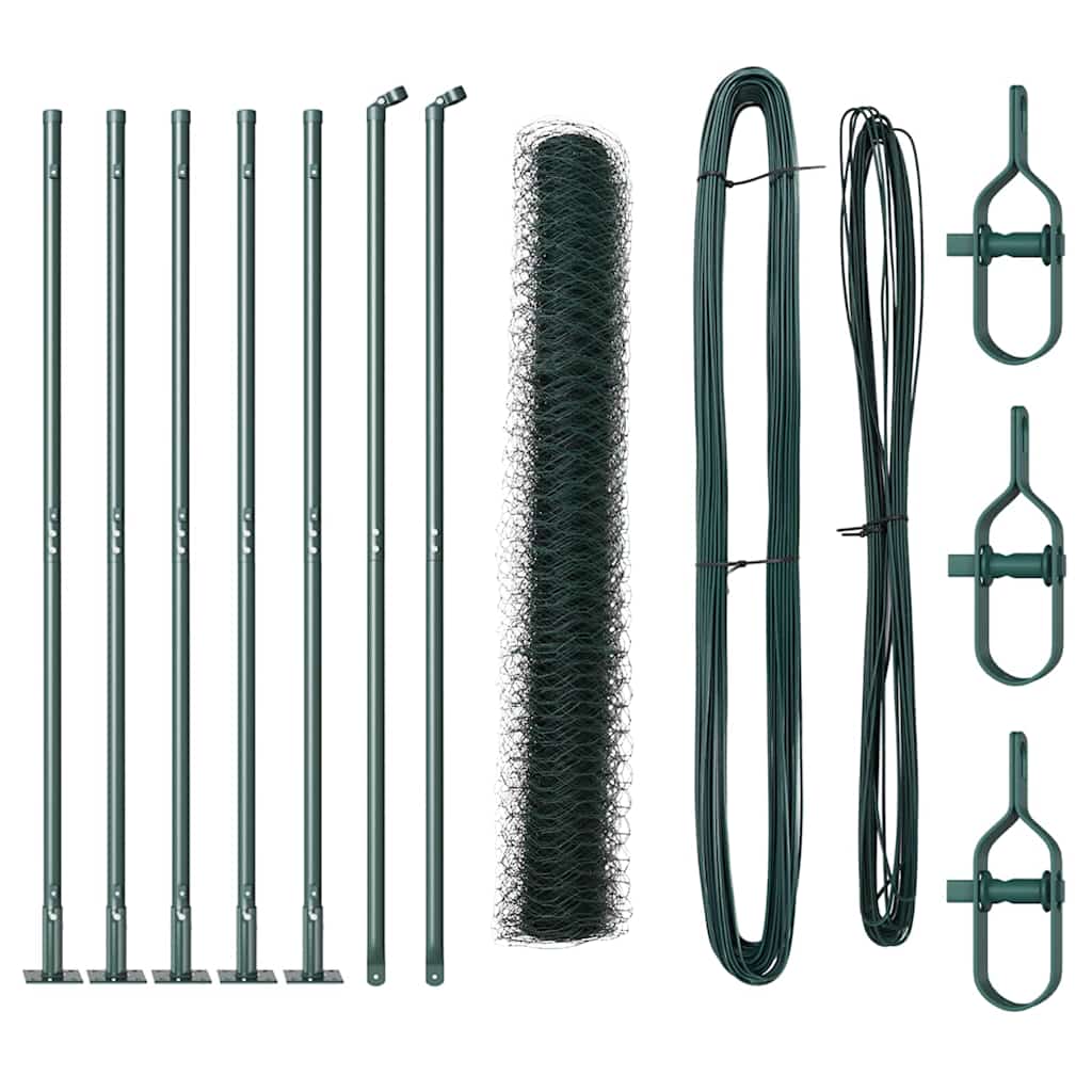 Vidaxl afrasteringspaal groen 10 x 1 m (50 mm gaas) staal en pvc