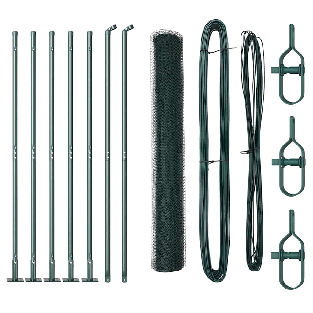 Poste para valla Vidaxl verde 10 x 1,2 m (malla 13 mm) acero y PVC