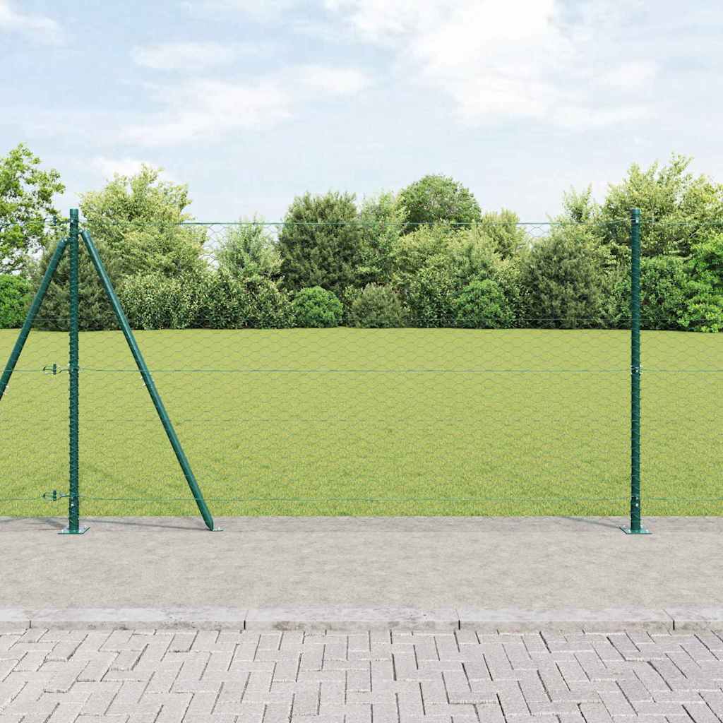 Vidaxl afrasteringspaal groen 10 x 1,2 m (36 mm gaas) staal en pvc