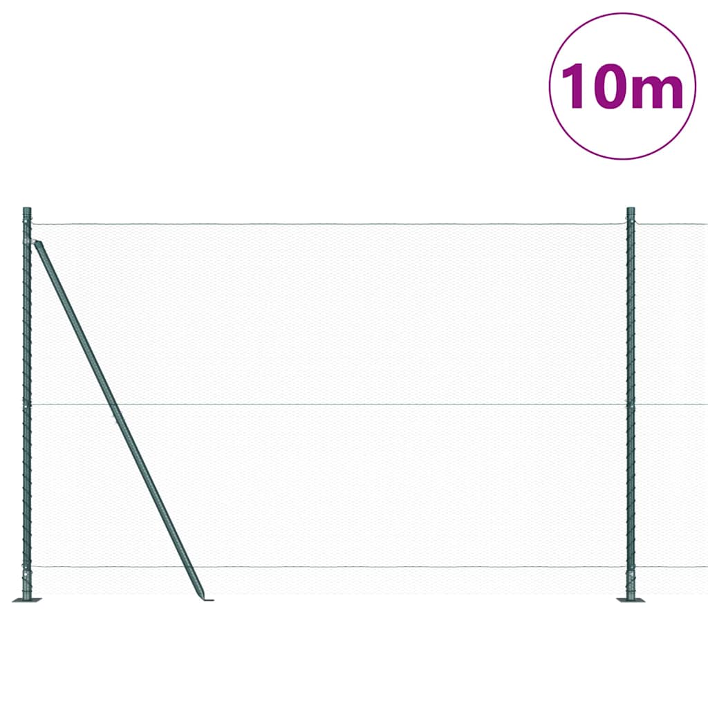 Poste para valla Vidaxl verde 10 x 1,4 m (malla 13 mm) acero y PVC