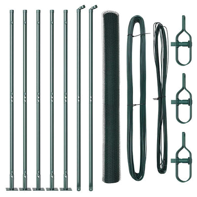 Vidaxl afrasteringspaal groen 10 x 1,5 m (25 mm gaas) staal en pvc