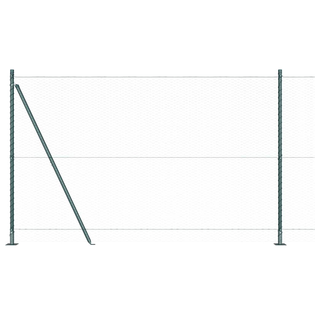 Poste para valla Vidaxl verde 10 x 1,6 m (malla 25 mm) acero y PVC