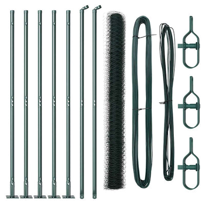 Vidaxl afrasteringspaal groen 10 x 1,6 m (36 mm gaas) staal en pvc