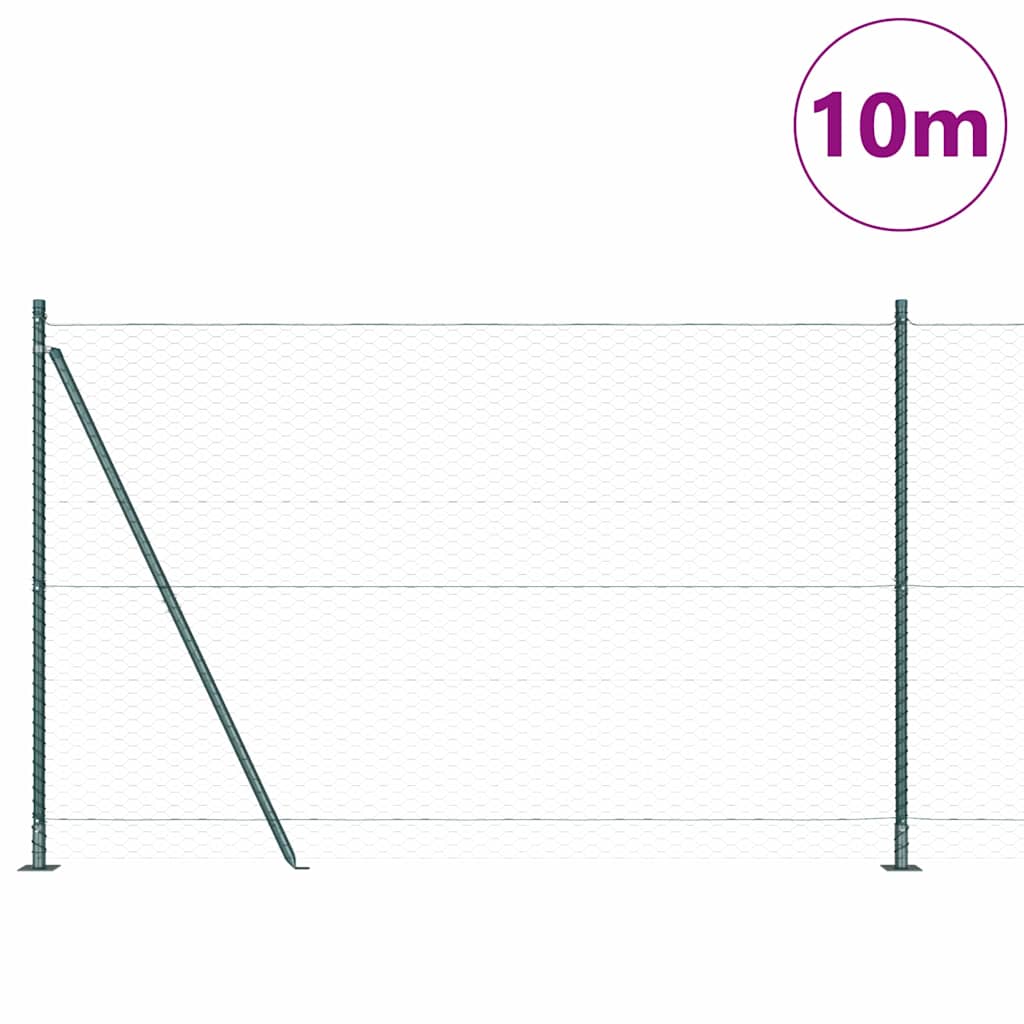 Poste para valla Vidaxl verde 10 x 1,6 m (malla 36 mm) acero y PVC