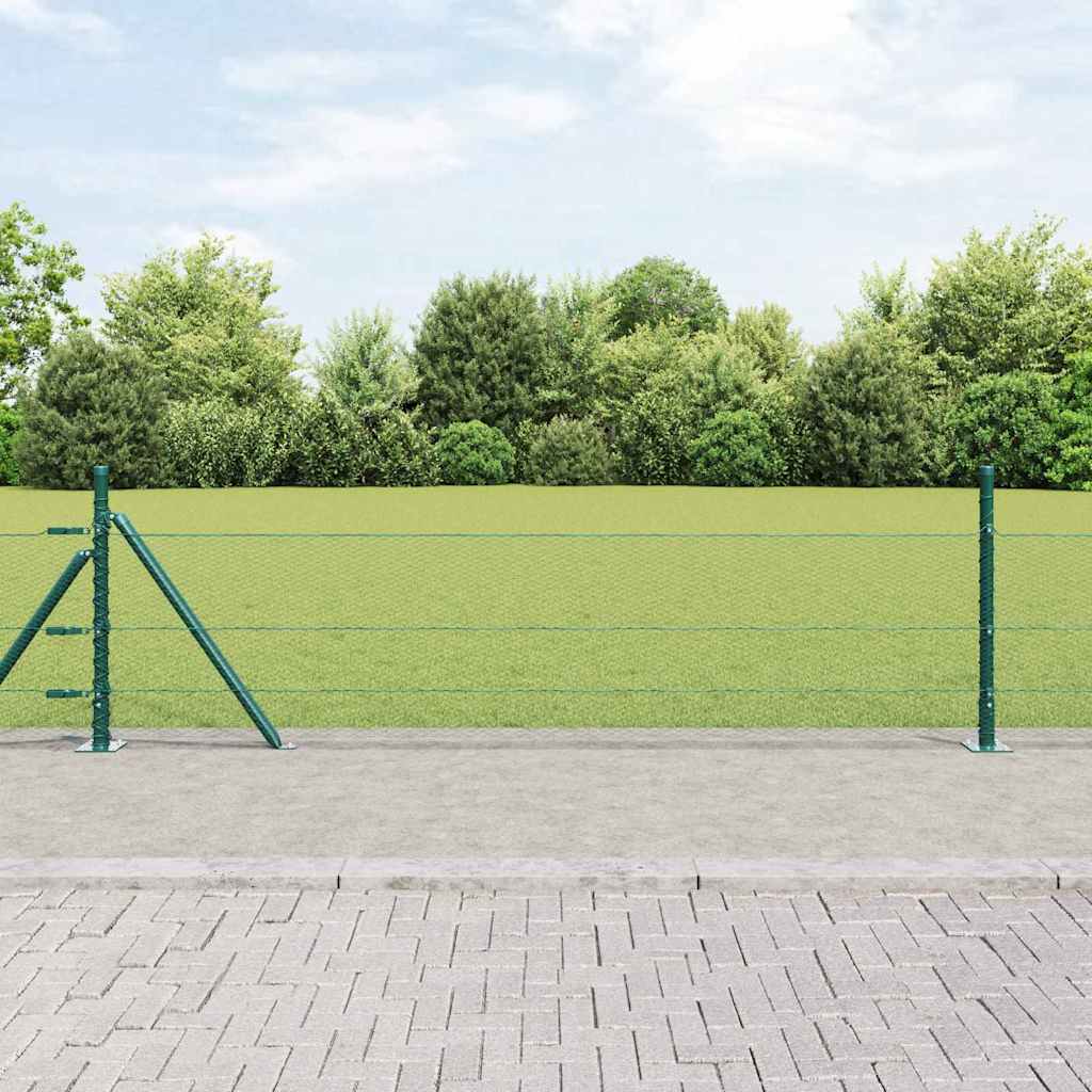 Poste para valla Vidaxl verde 25 x 0,4 m (malla 13 mm) acero y PVC