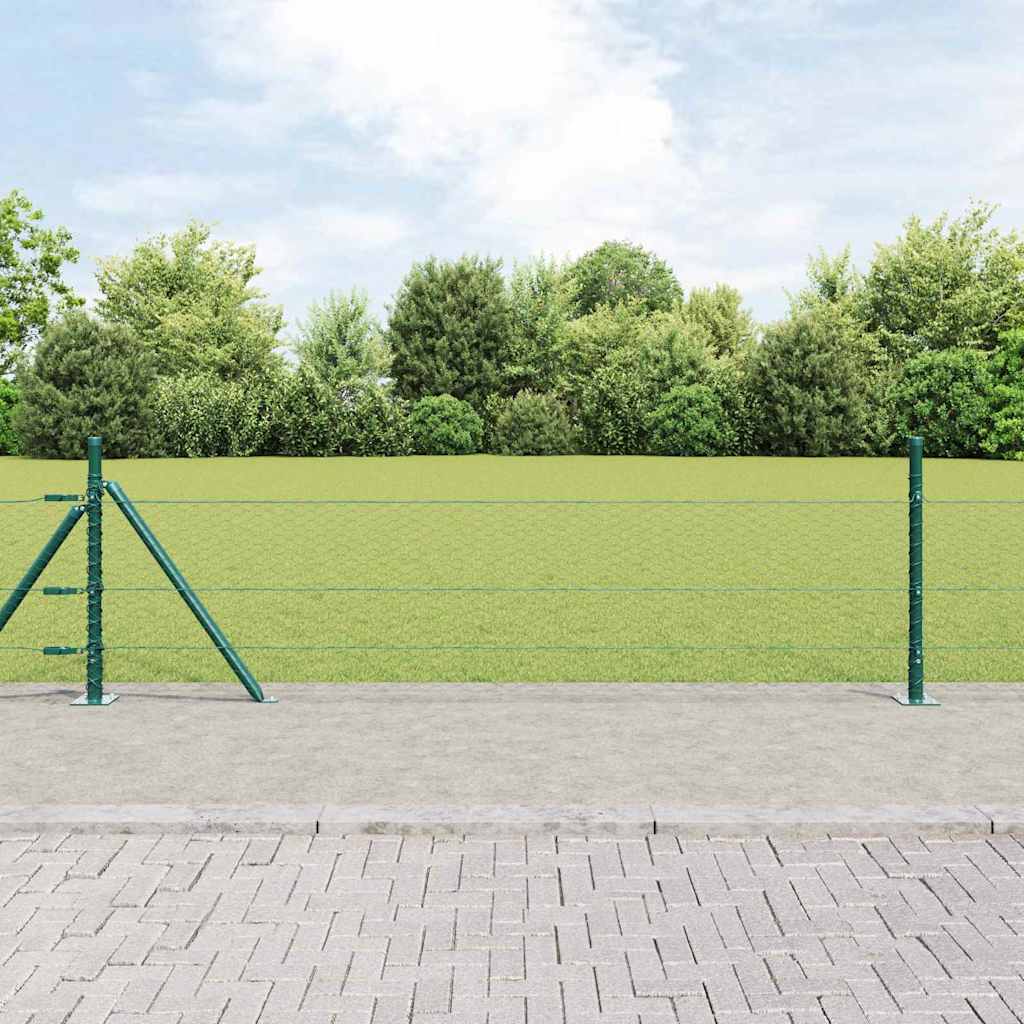 Poste para valla Vidaxl verde 25 x 0,4 m (malla 25 mm) acero y PVC