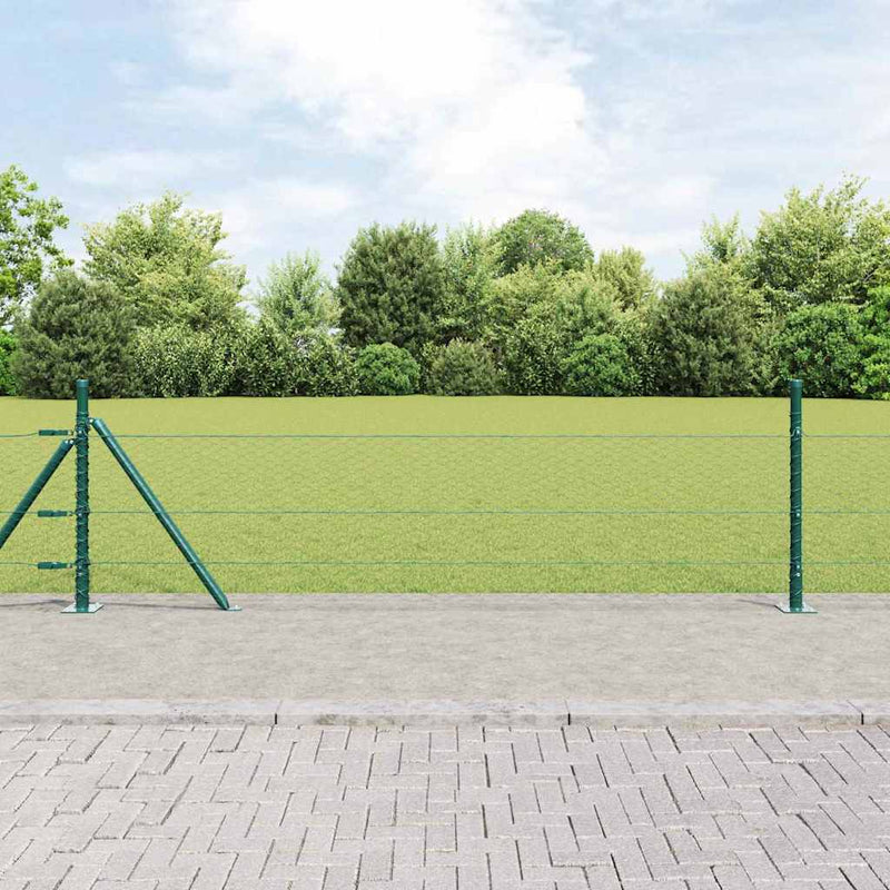 Vidaxl afrasteringspaal groen 25 x 0,4 m (25 mm gaas) staal en pvc