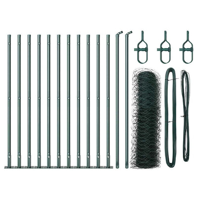 Vidaxl afrasteringspaal groen 25 x 0,6 m (36 mm gaas) staal en pvc