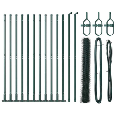 Vidaxl afrasteringspaal groen 25 x 0,8 m (36 mm gaas) staal en pvc