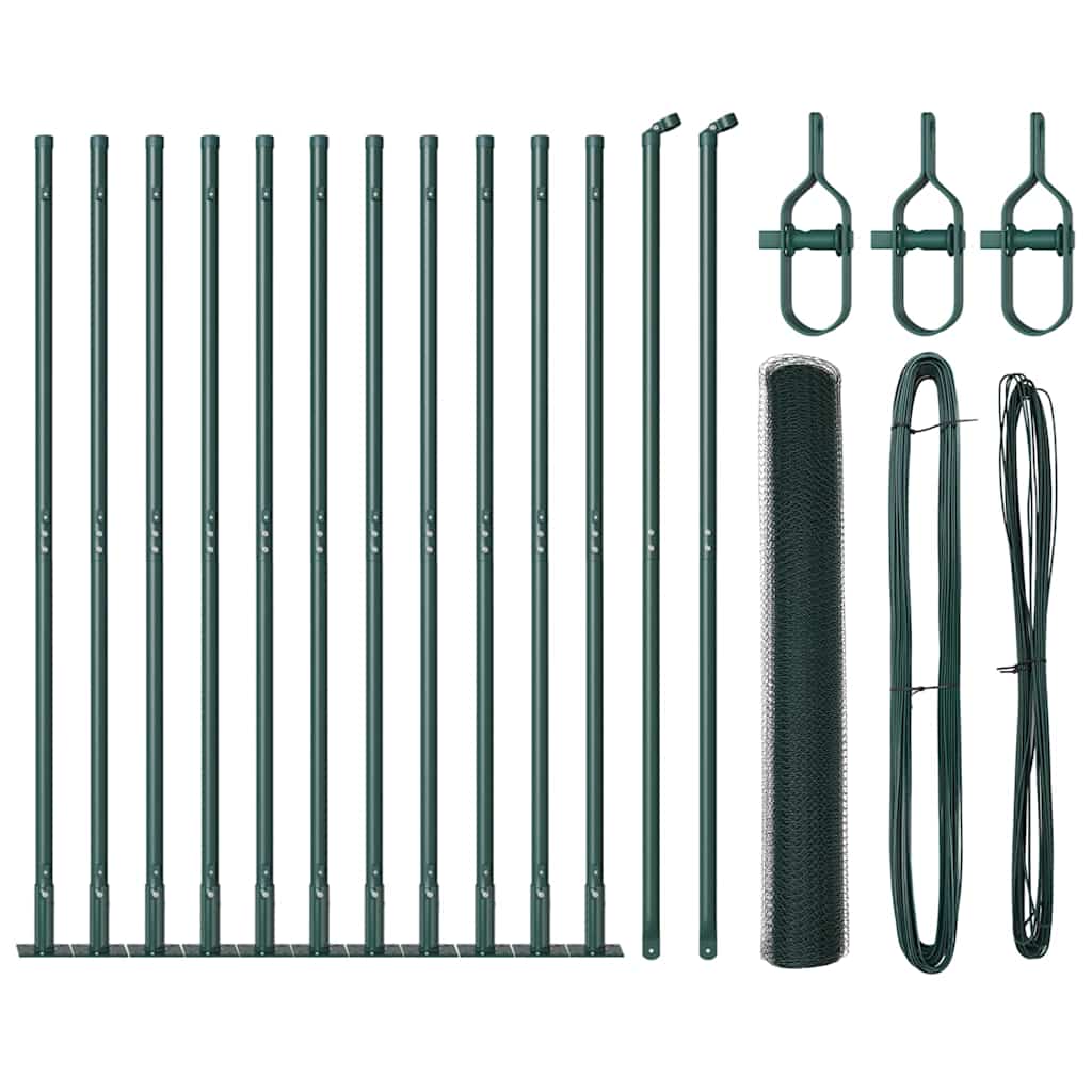 Poste para valla Vidaxl verde 25 x 1,2 m (malla 13 mm) acero