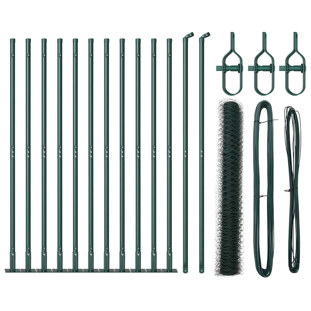 Poste para valla Vidaxl verde 25 x 1,2 m (malla de 36 mm) acero