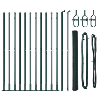 Palo per recinzione Vidaxl verde 25 x 1,4 m (maglia 25 mm) in acciaio e PVC