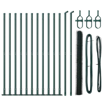 Paletto per recinzione Vidaxl verde 25 x 1,4 m (maglia 36 mm) in acciaio e PVC