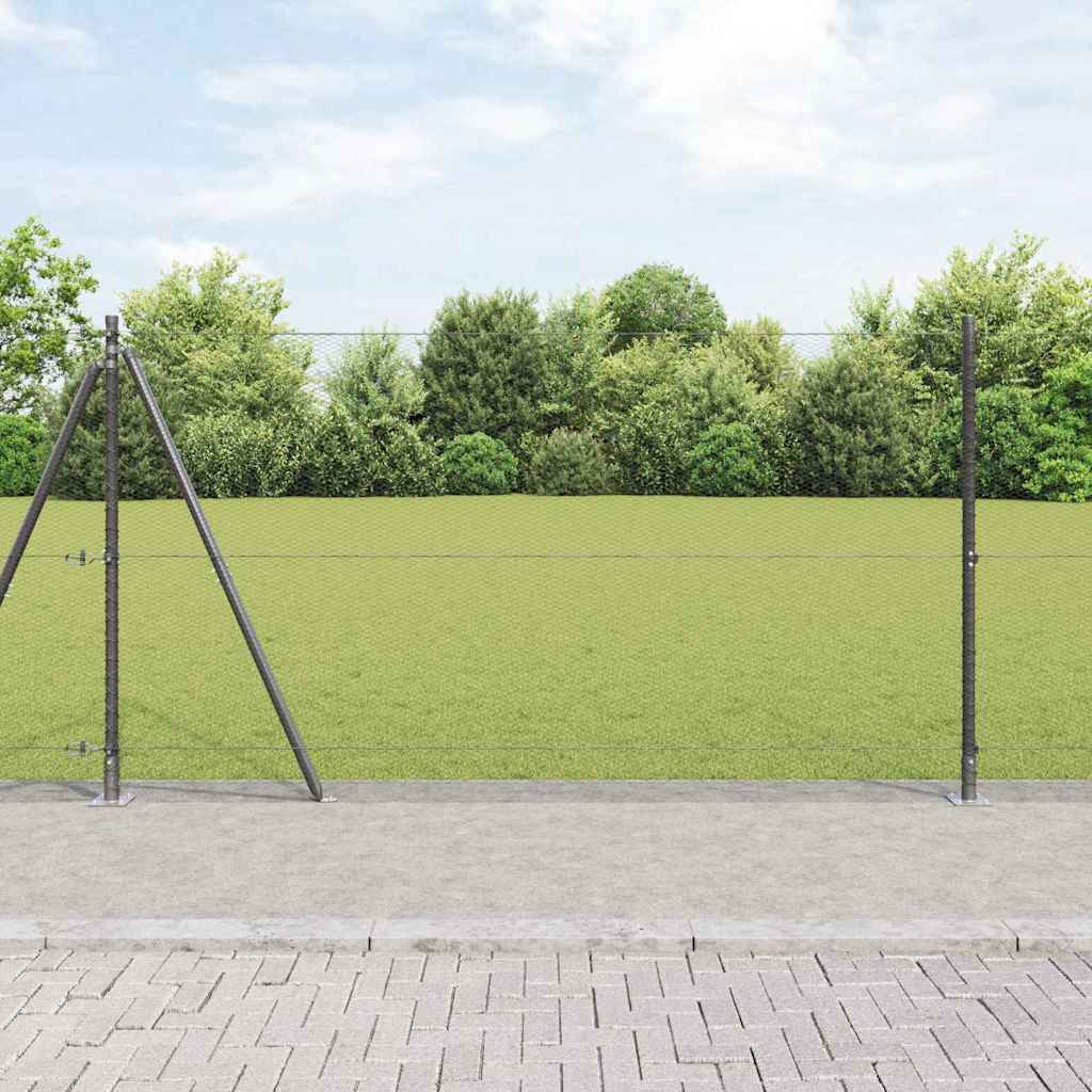 Poste para valla Vidaxl gris 25 x 1,2 m (malla 13 mm) acero
