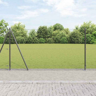 Vidaxl afrasteringspaal grijs 25 x 1,2 m (13 mm gaas) staal