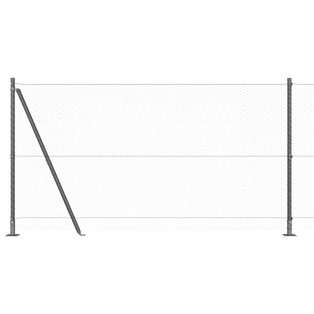 Poste para valla Vidaxl gris 25 x 1,2 m (malla de 25 mm) acero