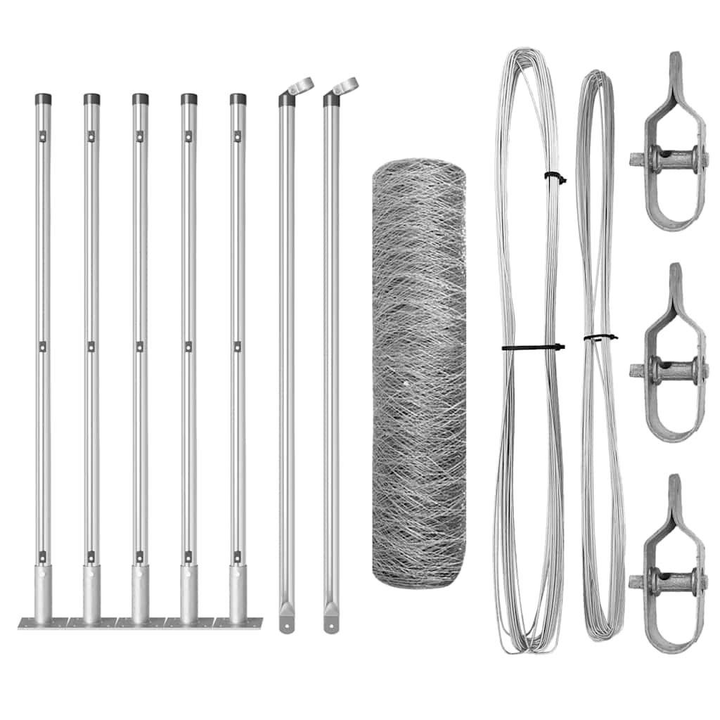 Poste para valla Vidaxl plateado 10 x 0,4 m (malla de 36 mm) acero