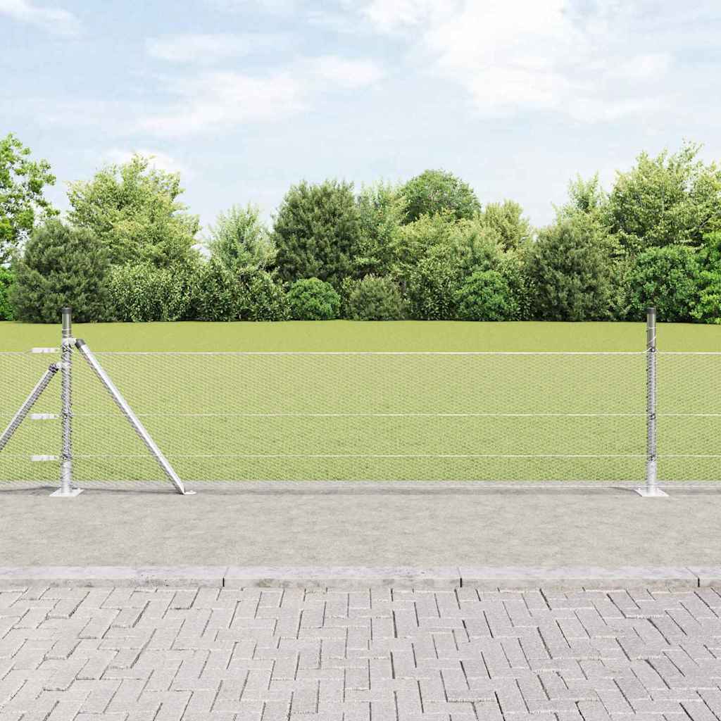 Poste para valla Vidaxl plateado 10 x 0,5 m (malla 13 mm) acero