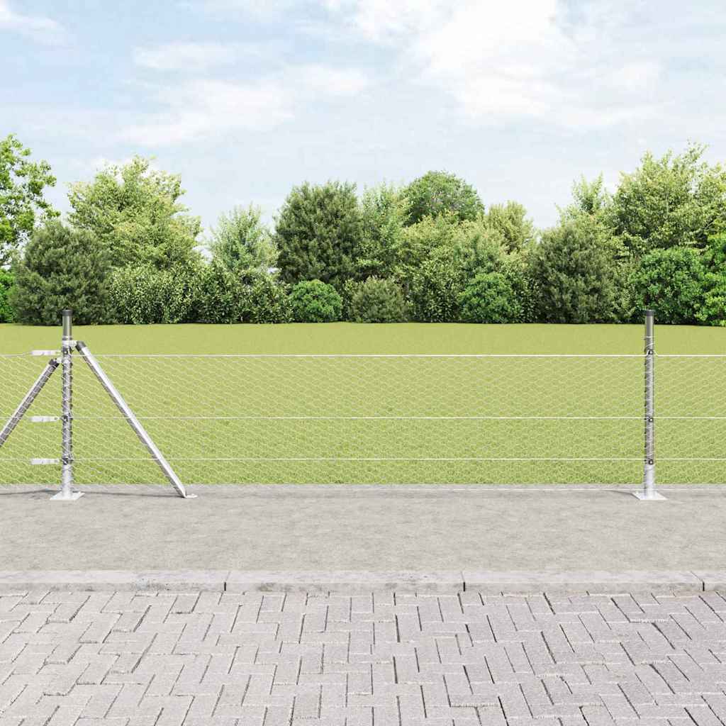Paletto per recinzione Vidaxl argento 10 x 0,5 m (maglia 25 mm) in acciaio