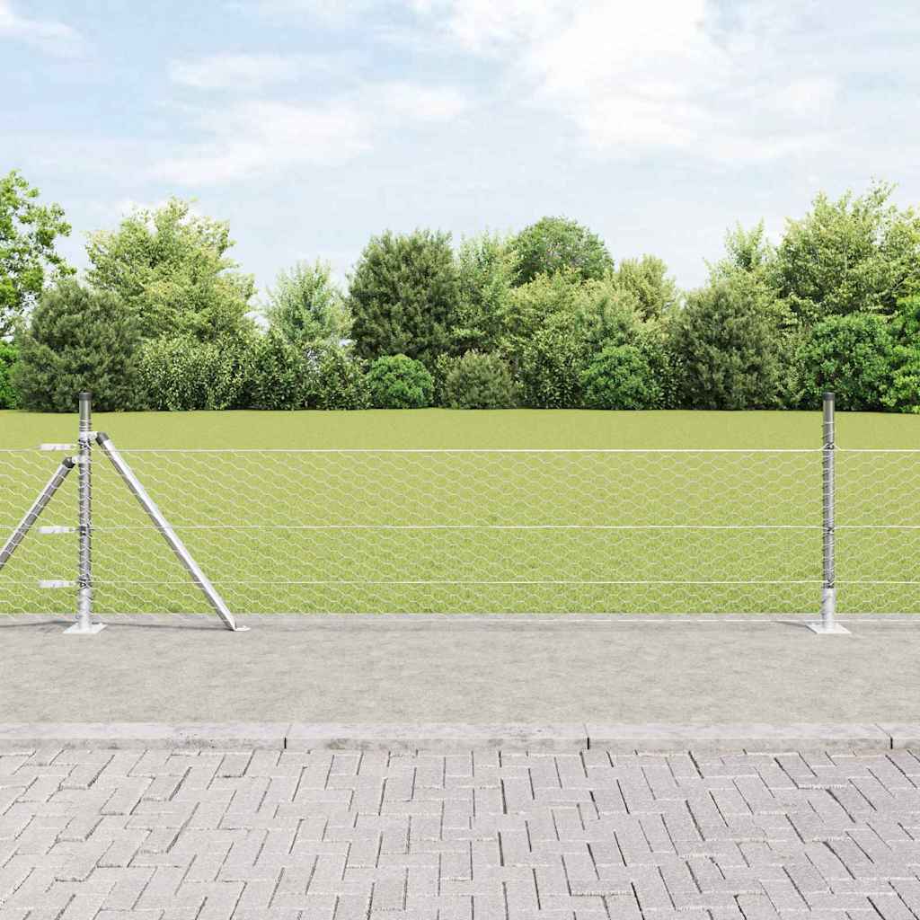 Poste para valla Vidaxl plateado 10 x 0,5 m (malla de 36 mm) acero