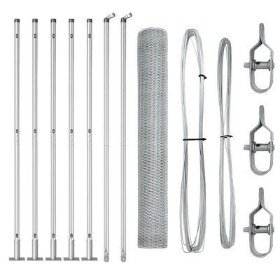 Vidaxl afrasteringspaal zilver 10 x 0,8 m (25 mm gaas) staal
