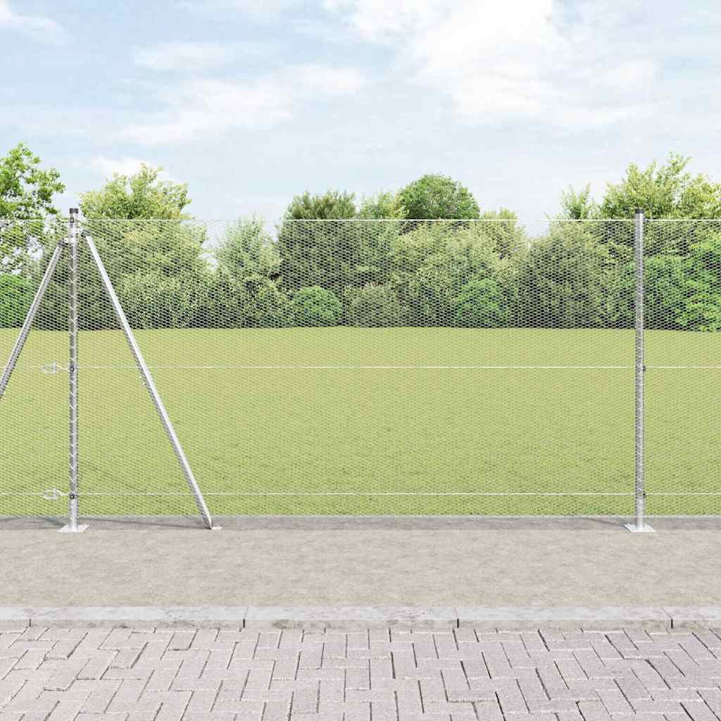 Poste para valla Vidaxl plateado 10 x 1,2 m (malla 13 mm) acero