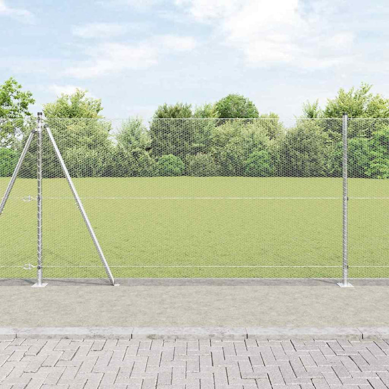 Vidaxl afrasteringspaal zilver 10 x 1,2 m (13 mm gaas) staal