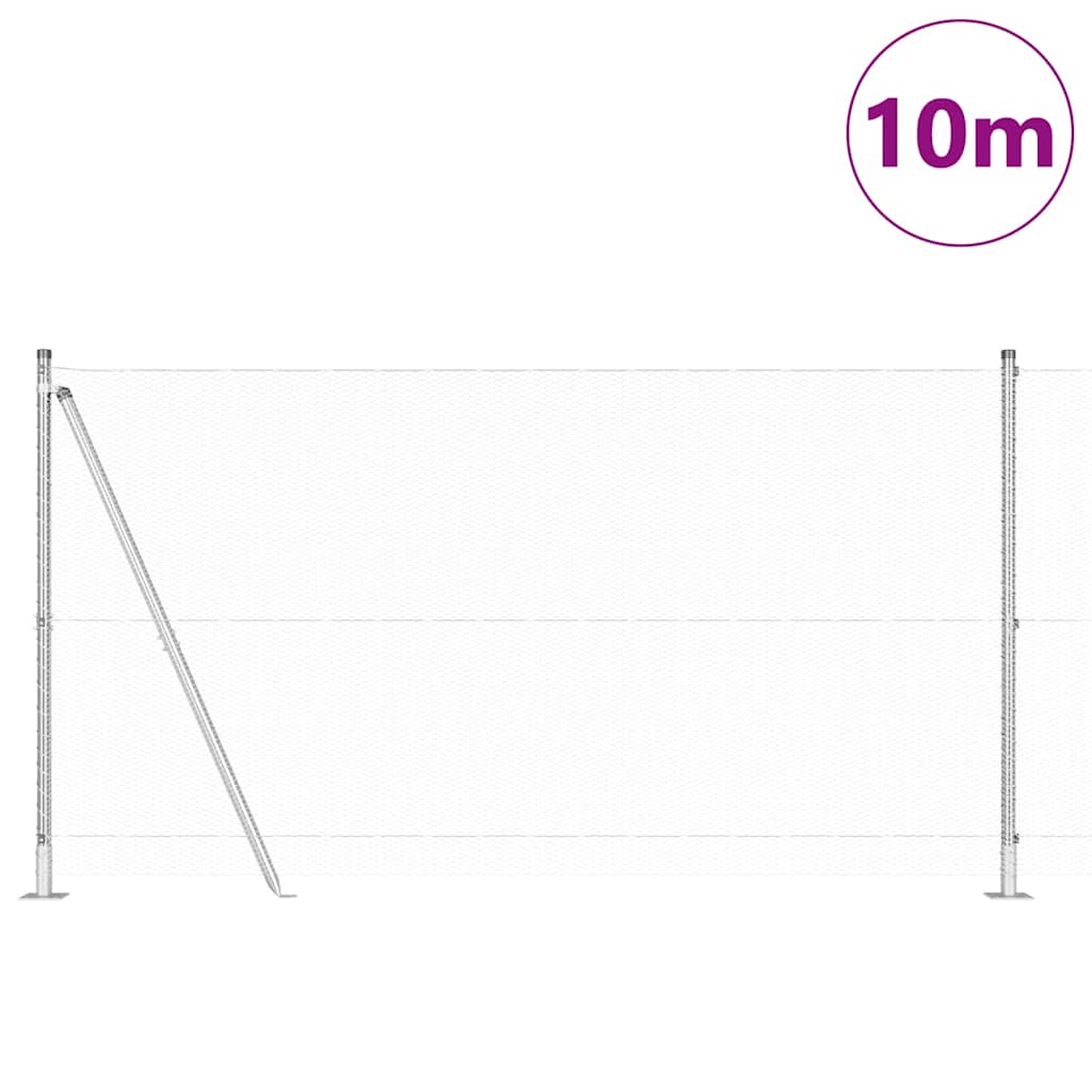 Poste para valla Vidaxl plateado 10 x 1,2 m (malla 13 mm) acero