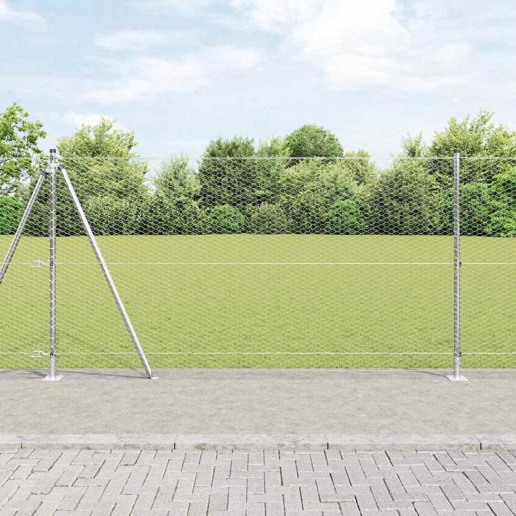 Paletto per recinzione Vidaxl argento 10 x 1,2 m (maglia 25 mm) in acciaio