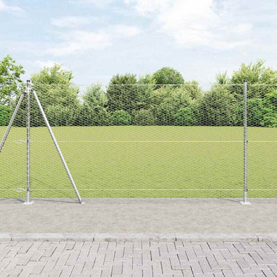 Paletto per recinzione Vidaxl argento 10 x 1,2 m (maglia 25 mm) in acciaio