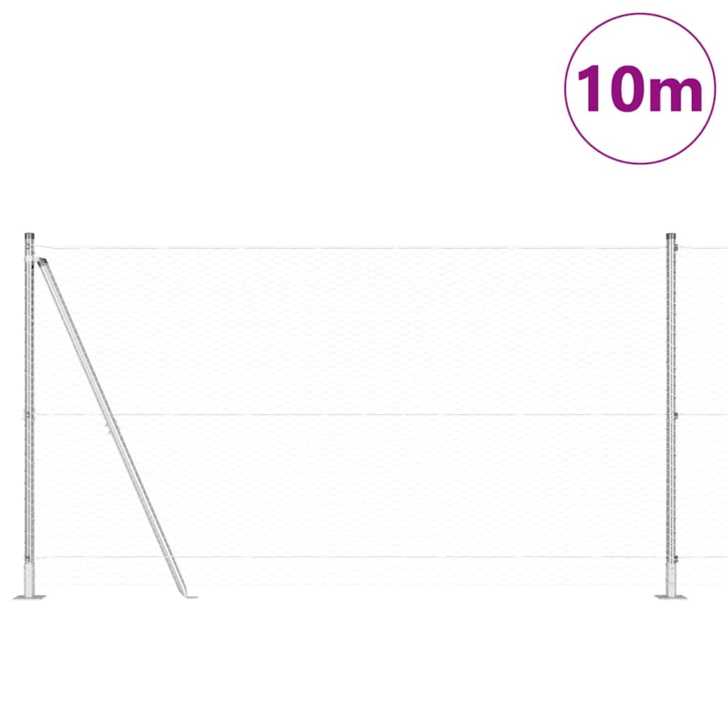 Poste para valla Vidaxl plateado 10 x 1,2 m (malla de 25 mm) acero