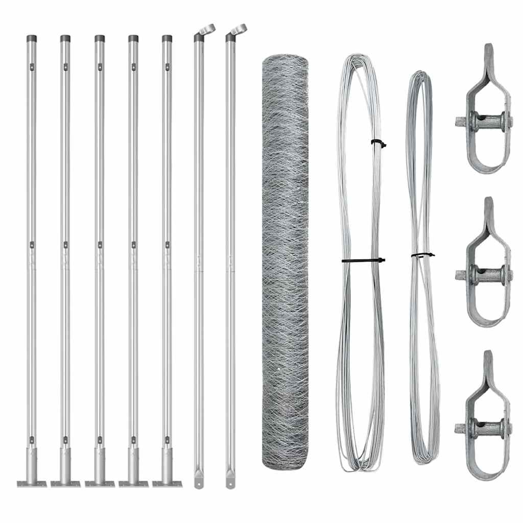 Poste para valla Vidaxl plateado 10 x 1,2 m (malla 50 mm) acero